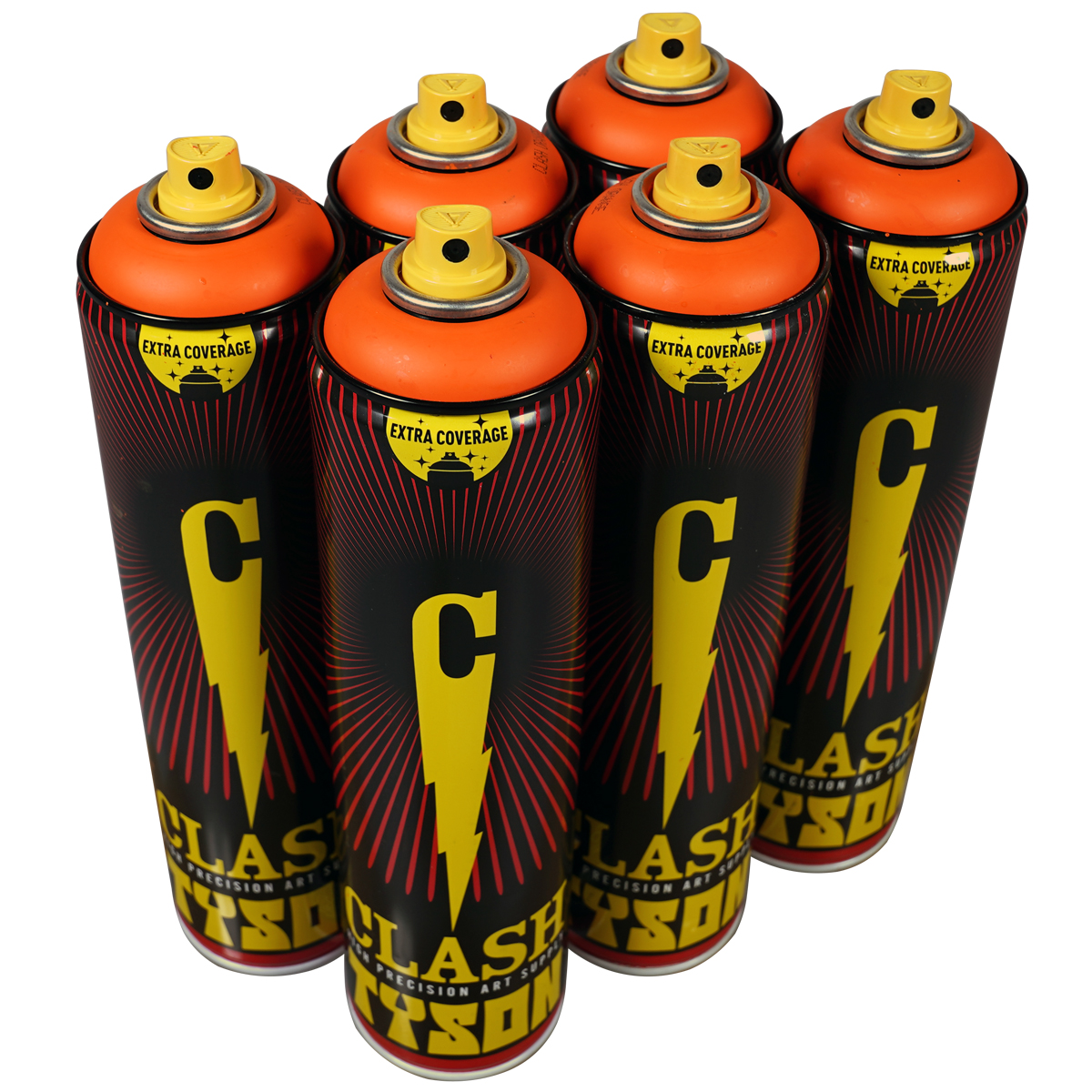 Clash Paint "Tyson One Color Sixpack - Orange" (6x600ml)