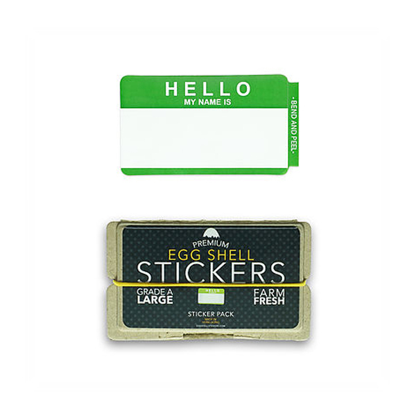 Eggshell Sticker "Hello My Name Is - Green" 80 Stk.