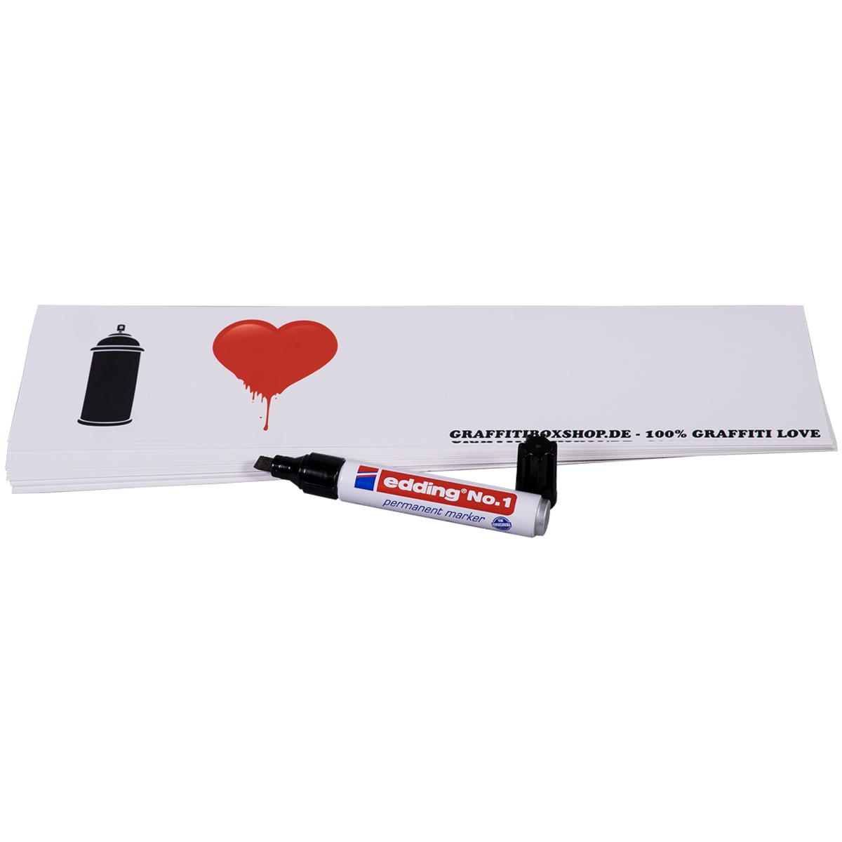 Graffitibox Stickerpack "100% Graffiti Love Big" 25er Pack inkl. Edding No.1