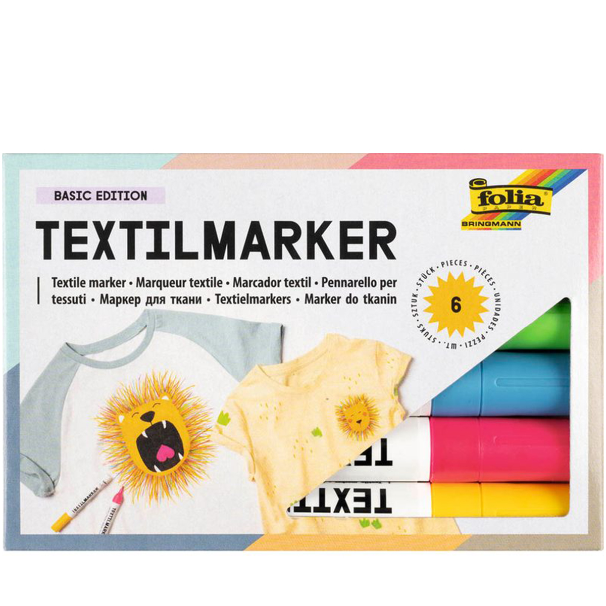 Folia "Textilmarker" 6er Set Basic Edition (0,5-2mm)