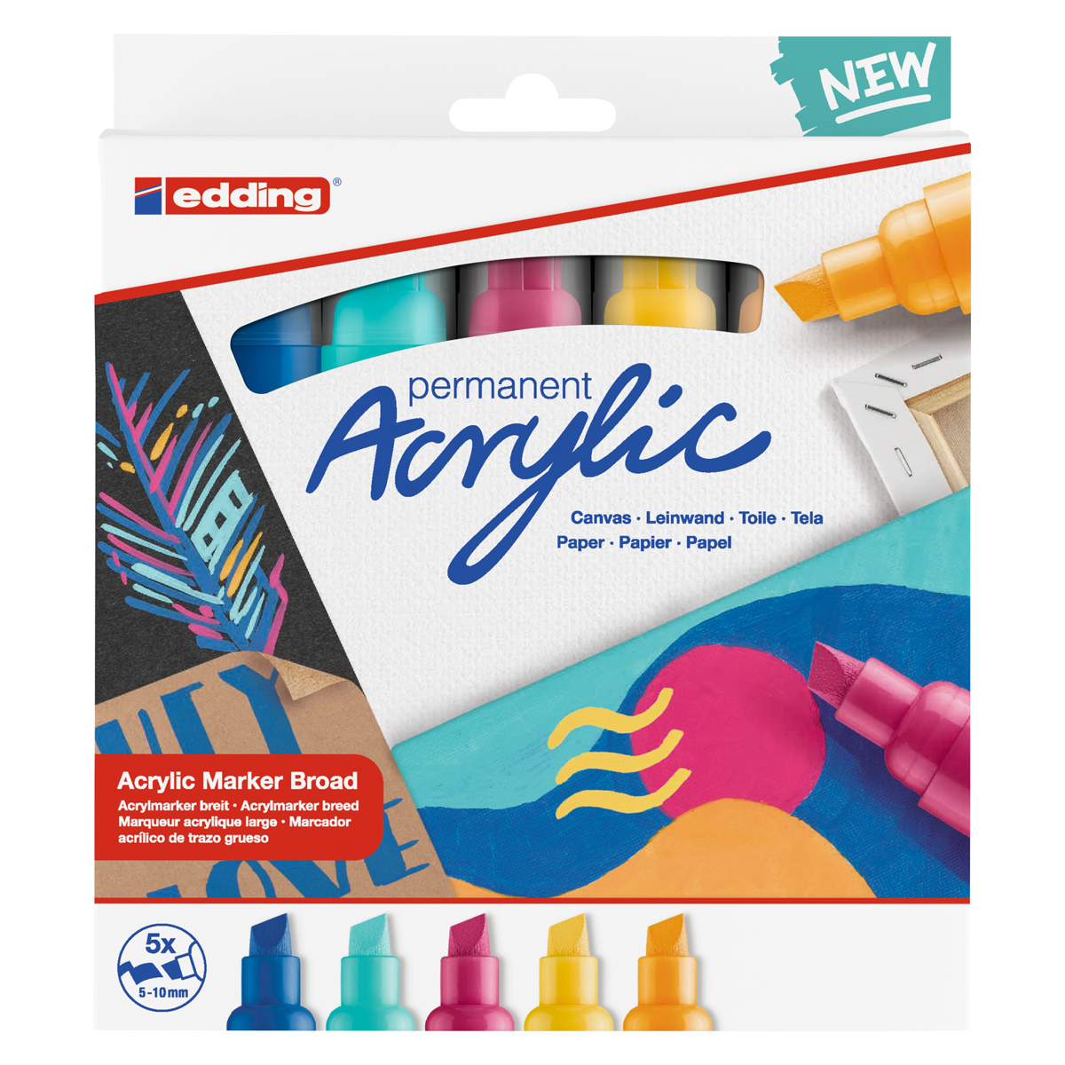 Edding "5000" Acrylmarker Keilspitze Abstrakt 5er Set (5-10mm)