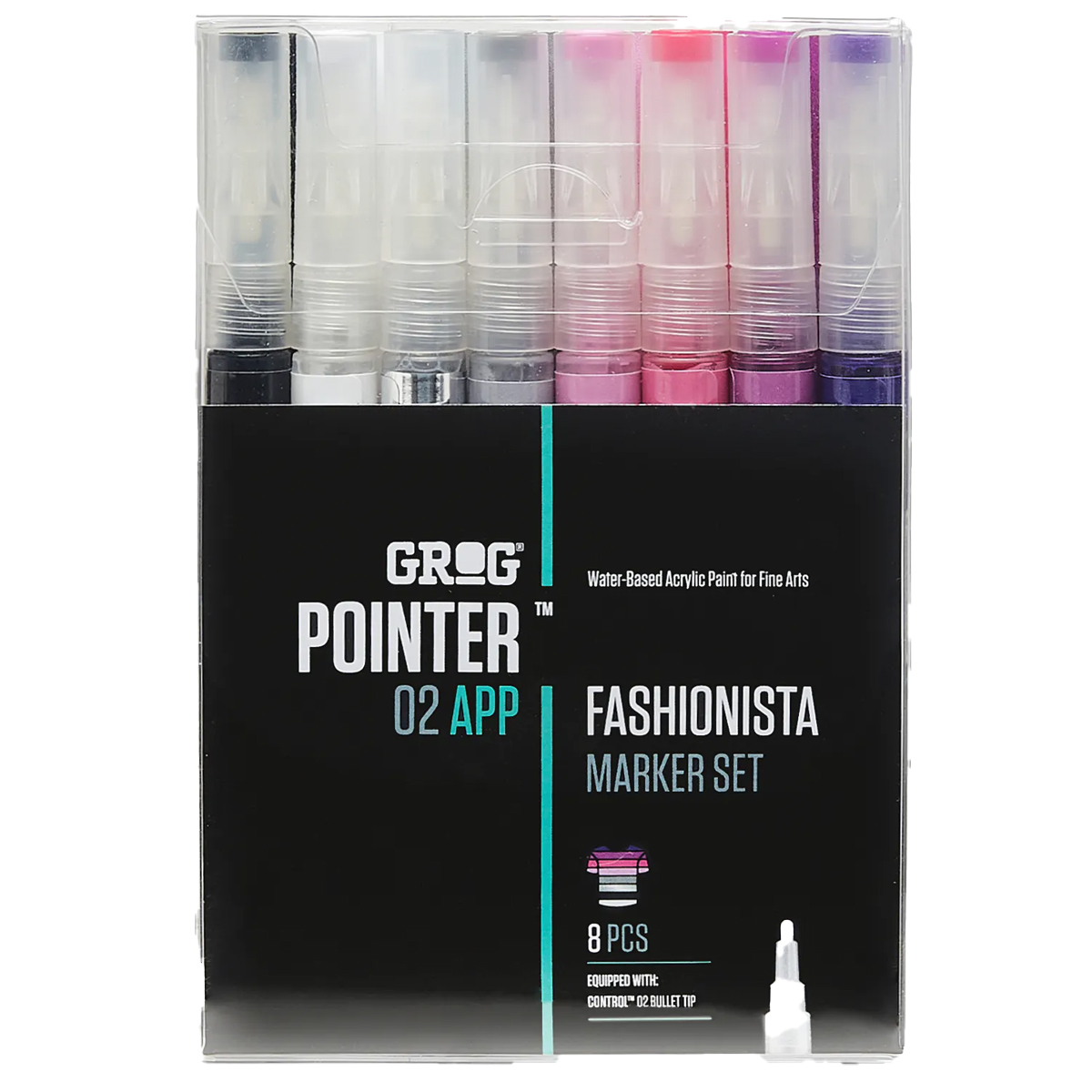 Grog "Pointer 02 APP" Fashionista 8er Marker Set (2mm)