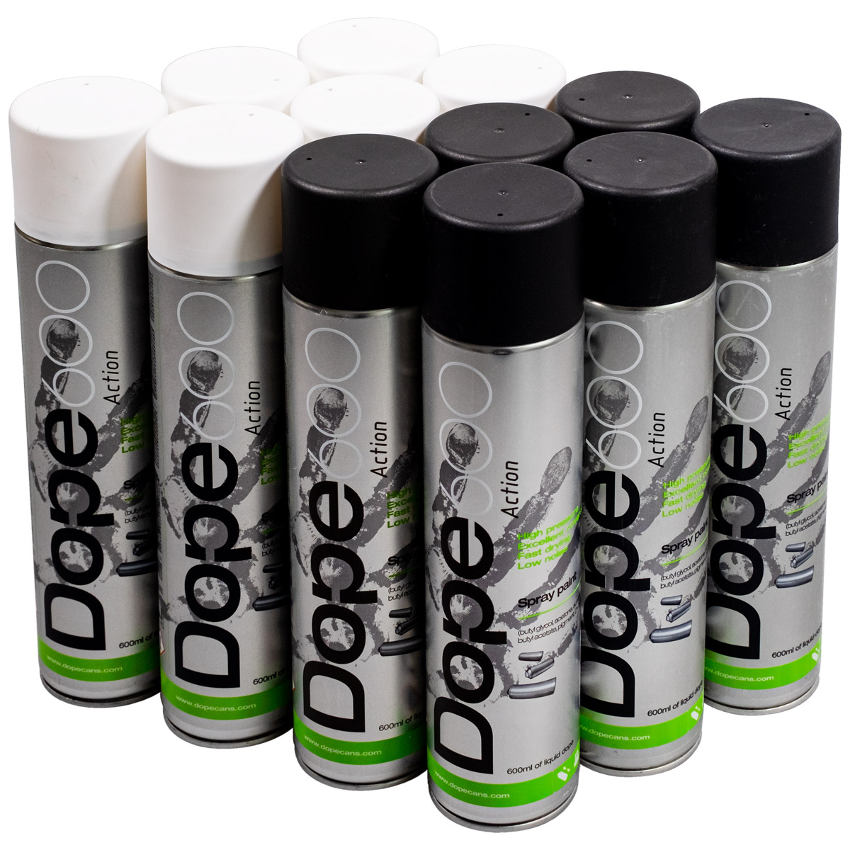Dope "Action Paint" 12er Set - Black & White (12x600ml)