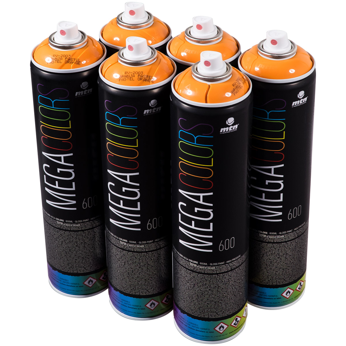 MTN "Mega Colors - One Color Sixpack - Pastell Orange R-2003" (6x600ml)