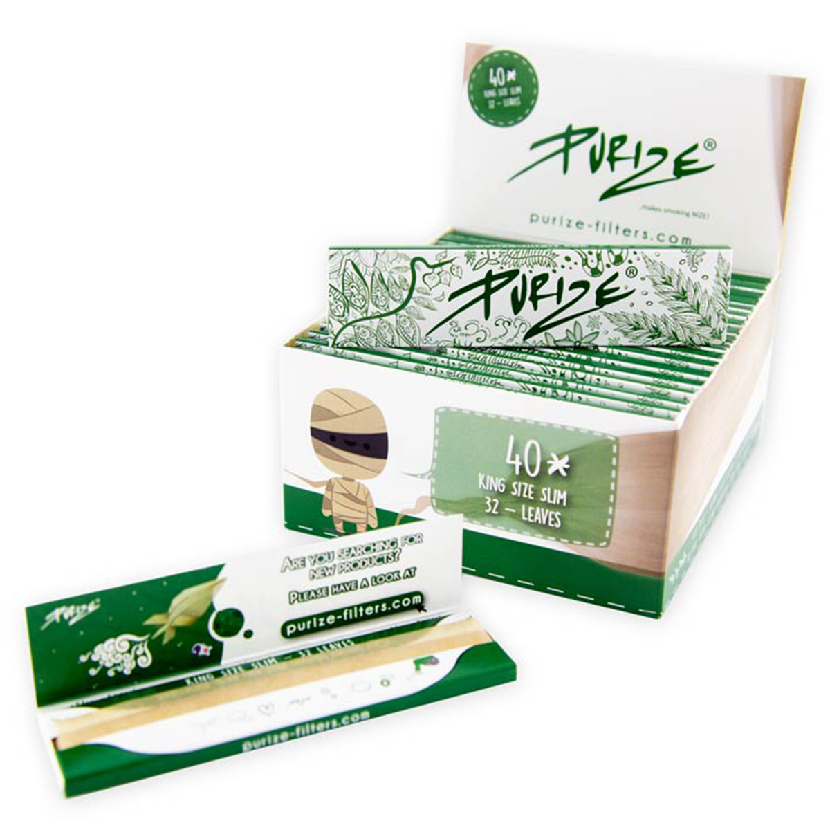 purize-papers-king-slim-Size-unbleached-32-bl-ttchen_02 Purize Papers "King Size Slim Unbleached" - 32 Blättchen