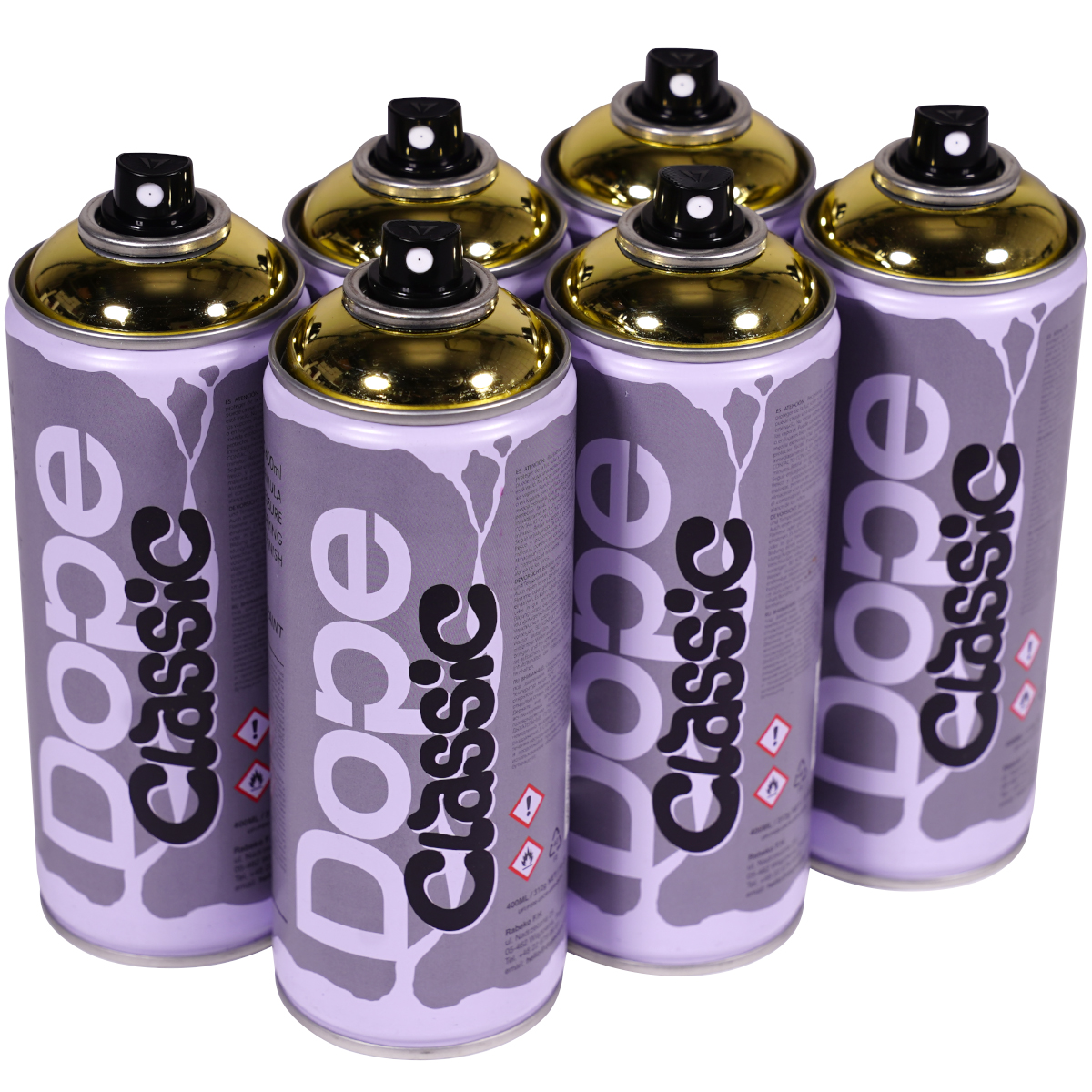 Dope "Classic Sixpack Metallic" (6x400ml) - Gold Chrome D-500
