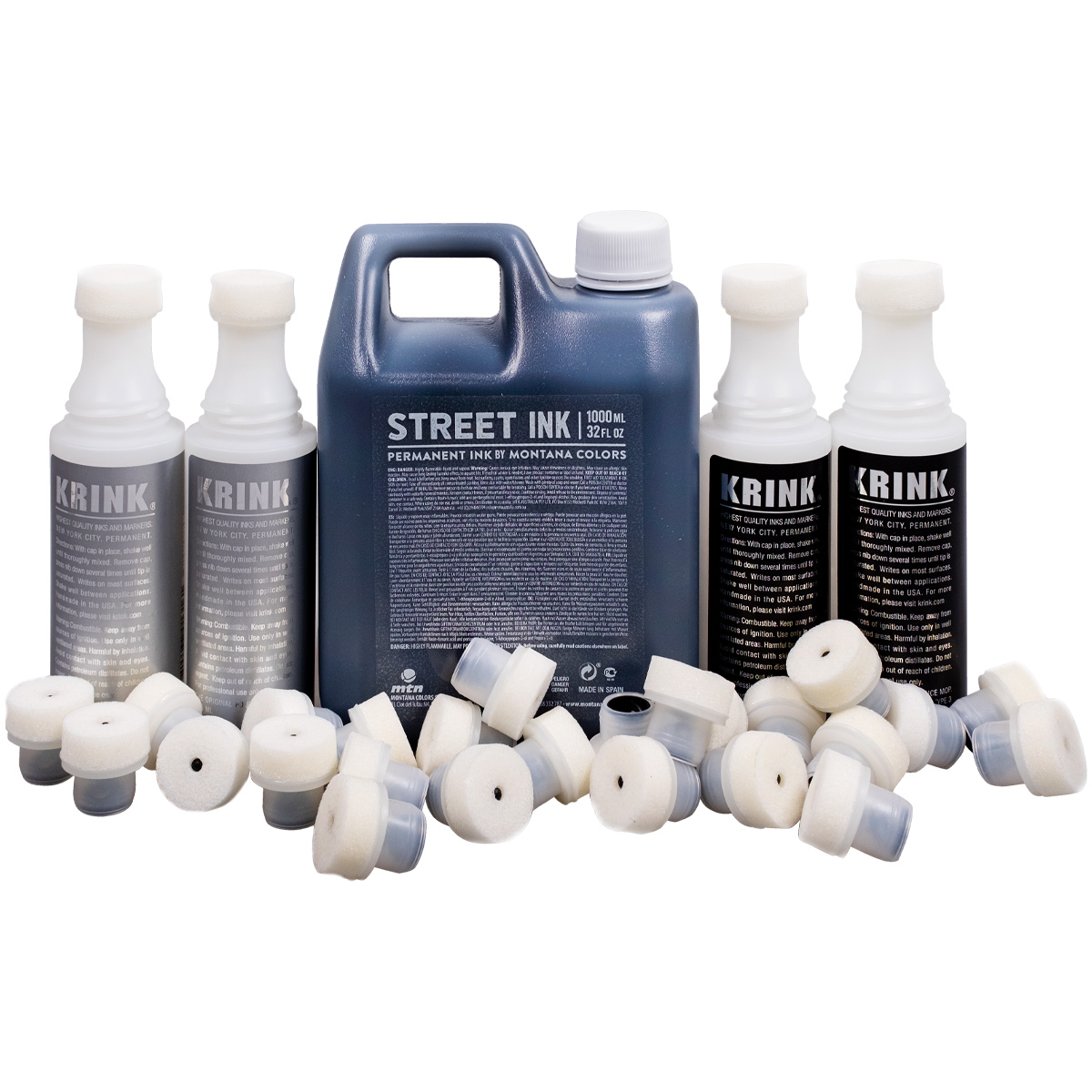 Krink "Empty Mop - Black & Silver Double Refill Set" inkl. 30 Ersatz Mops