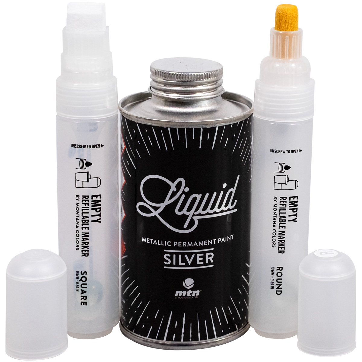 MTN Liquid (200ml) Empty Marker Set (3 Teile) - Silver