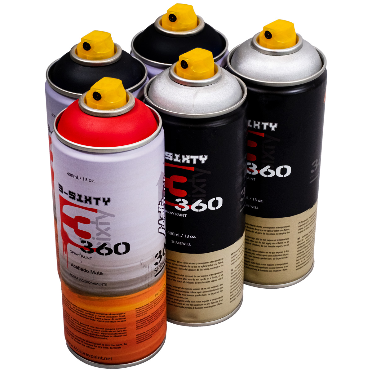 360 Spraypaint "Acabado Mate Basic Bombing Box" (5x400ml)