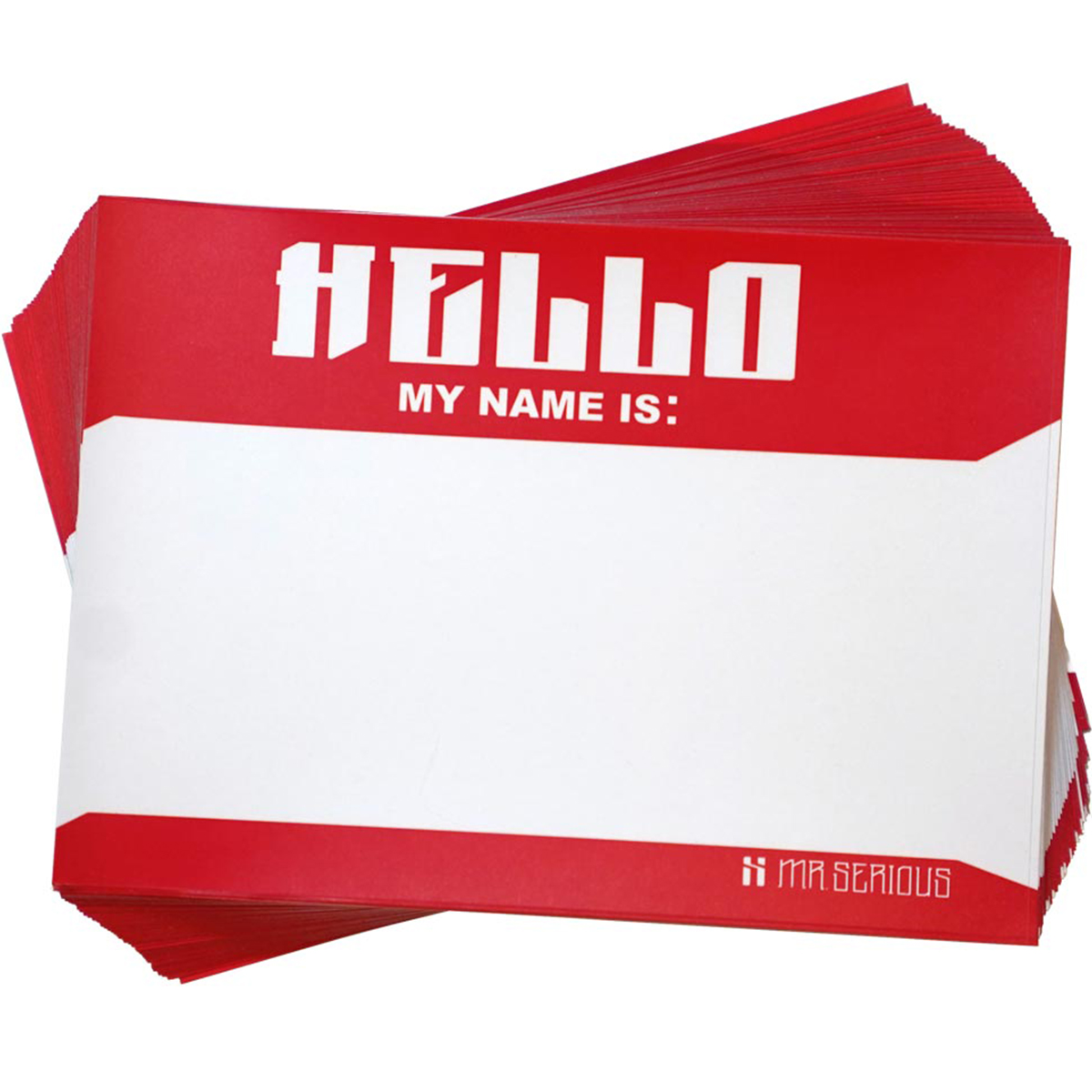 Mr. Serious "Hello my name is..." 50er Stickerpack (11,5x8,5cm)
