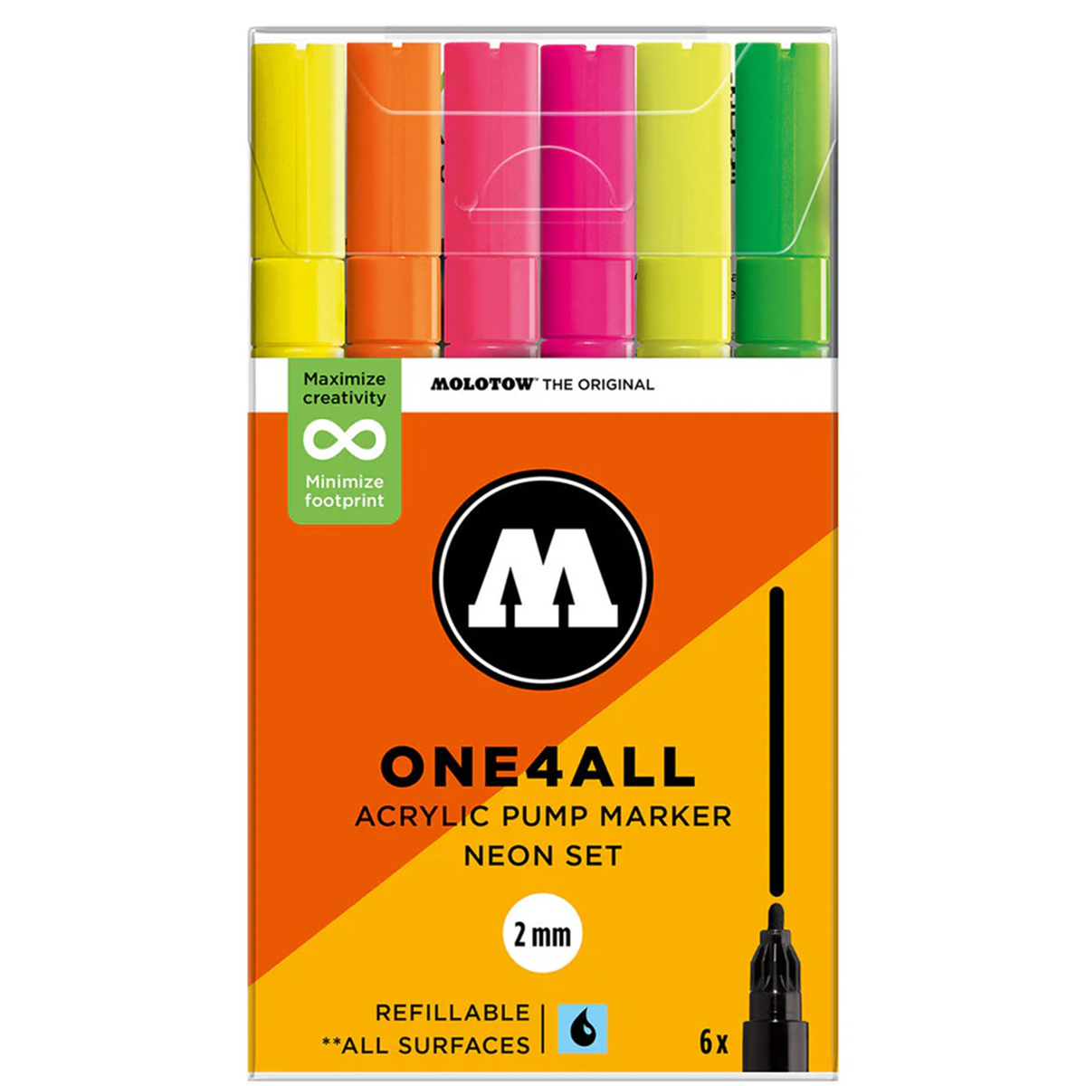 Molotow "127HS" One4all 6er Marker Set (2mm) - Neon 2