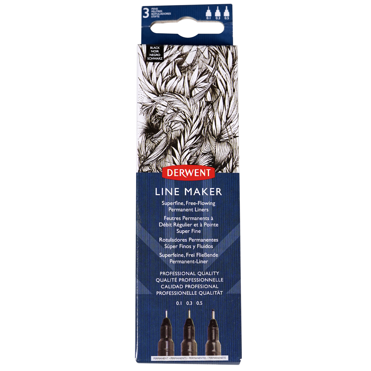 Derwent "Graphik Line Marker 3er Set" Black
