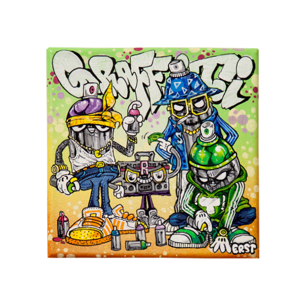 "Boom Boom Erst - Graffiti Hood (Original)" 20x30cm