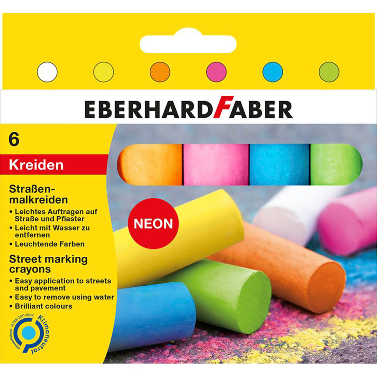 Eberhard Faber "Straßenmalkreide" 6er Set Neon