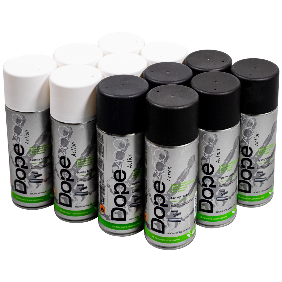 Dope "Action Paint 12er Set - Black & White" (12x400ml)