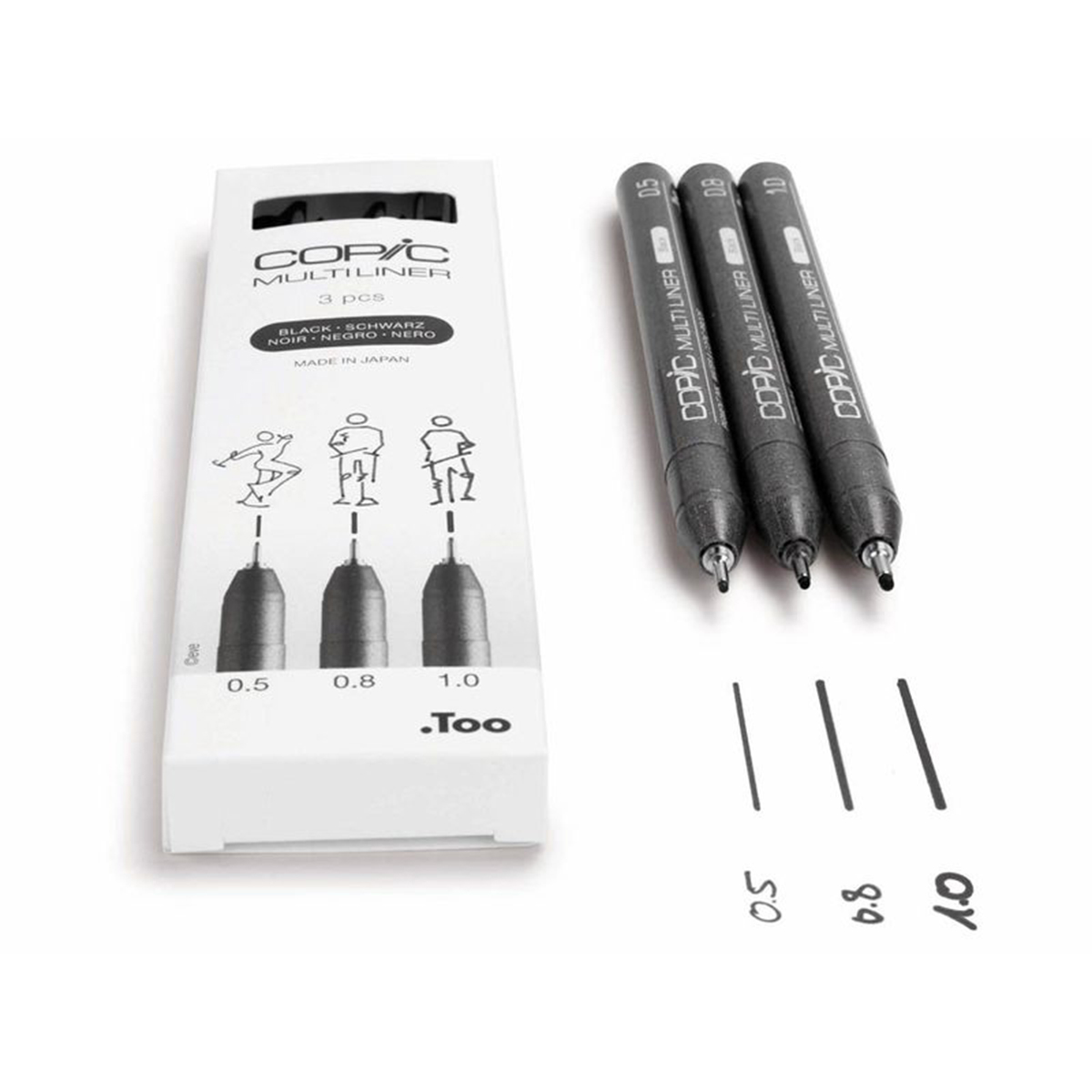 Copic "COPIC® Multiliner schwarz" 3er Set (0,5mm - 0,8mm - 1,0mm)