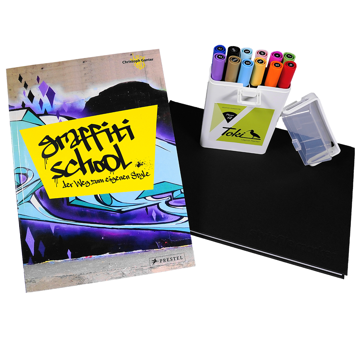 Toki Starter Set "Twin 12er Main A & Buch "Graffiti School" inkl. A4 Blackbook"