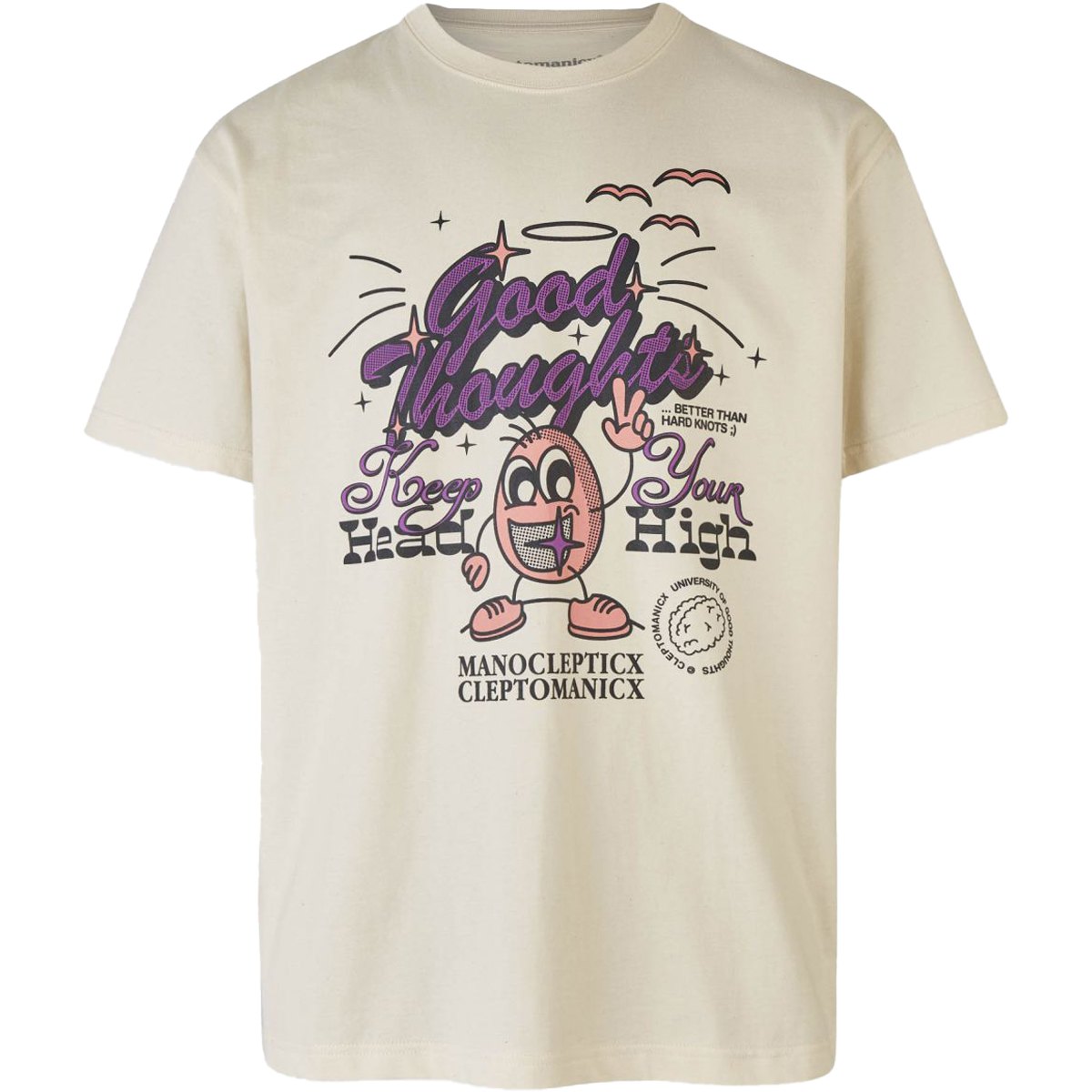 Cleptomanicx Boxy T-Shirt "Good" Raw Undyed