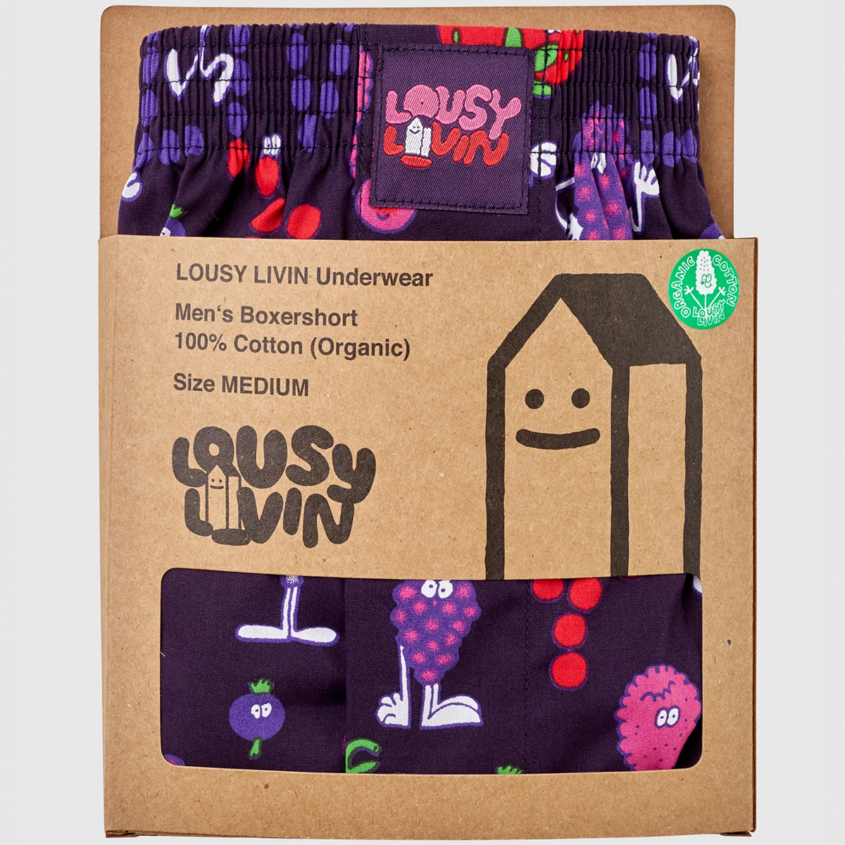 Lousy Livin Boxershorts "Berry Mix" Dark Berry