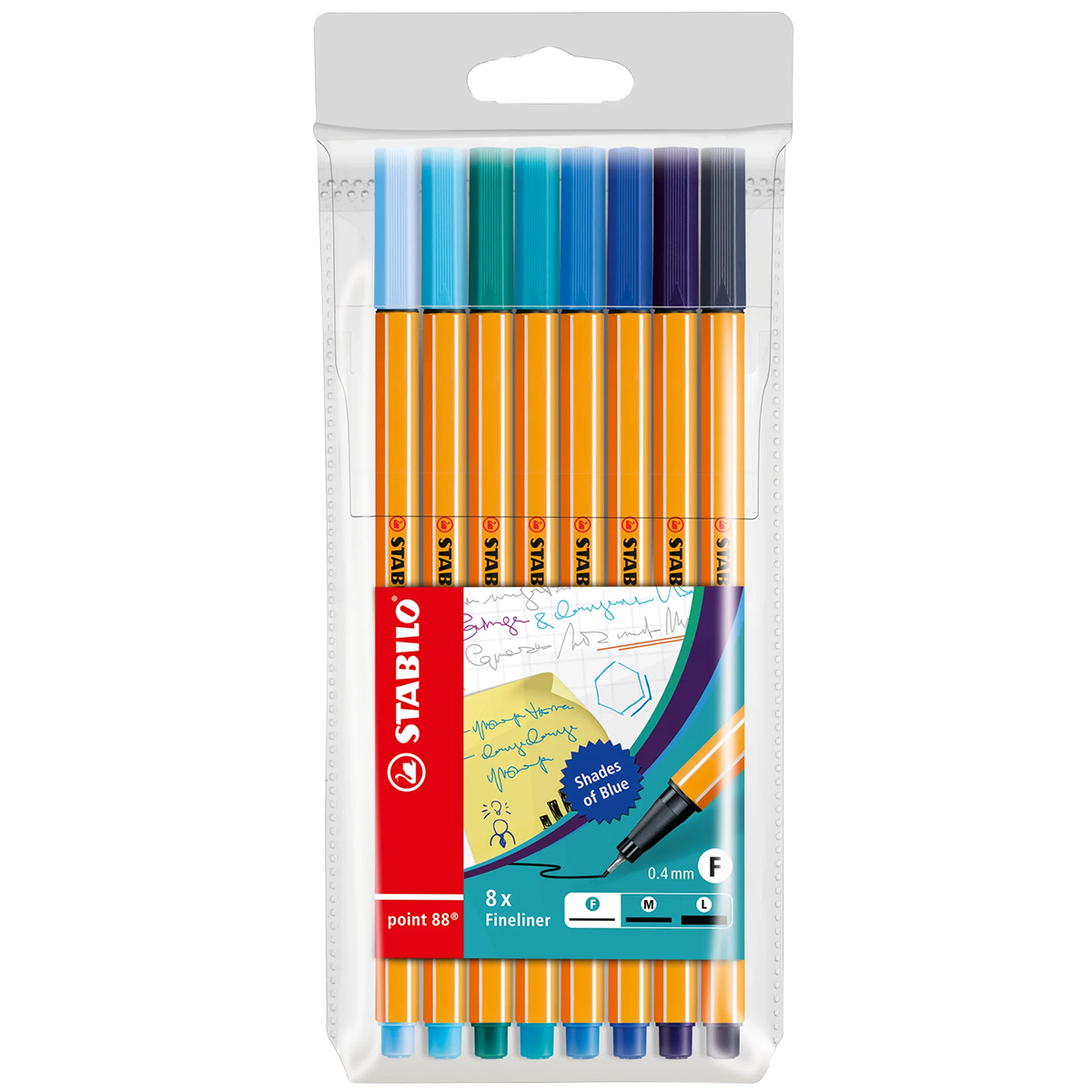 Stabilo "Fineliner Point 88 Blue" (0,4mm) - 8er Etui Strong
