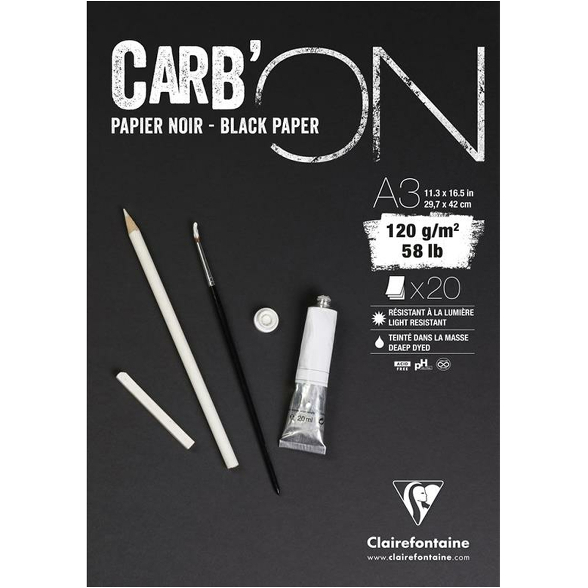 Clairefontaine "Carb'on Black Paper" A3 (20 Blatt)