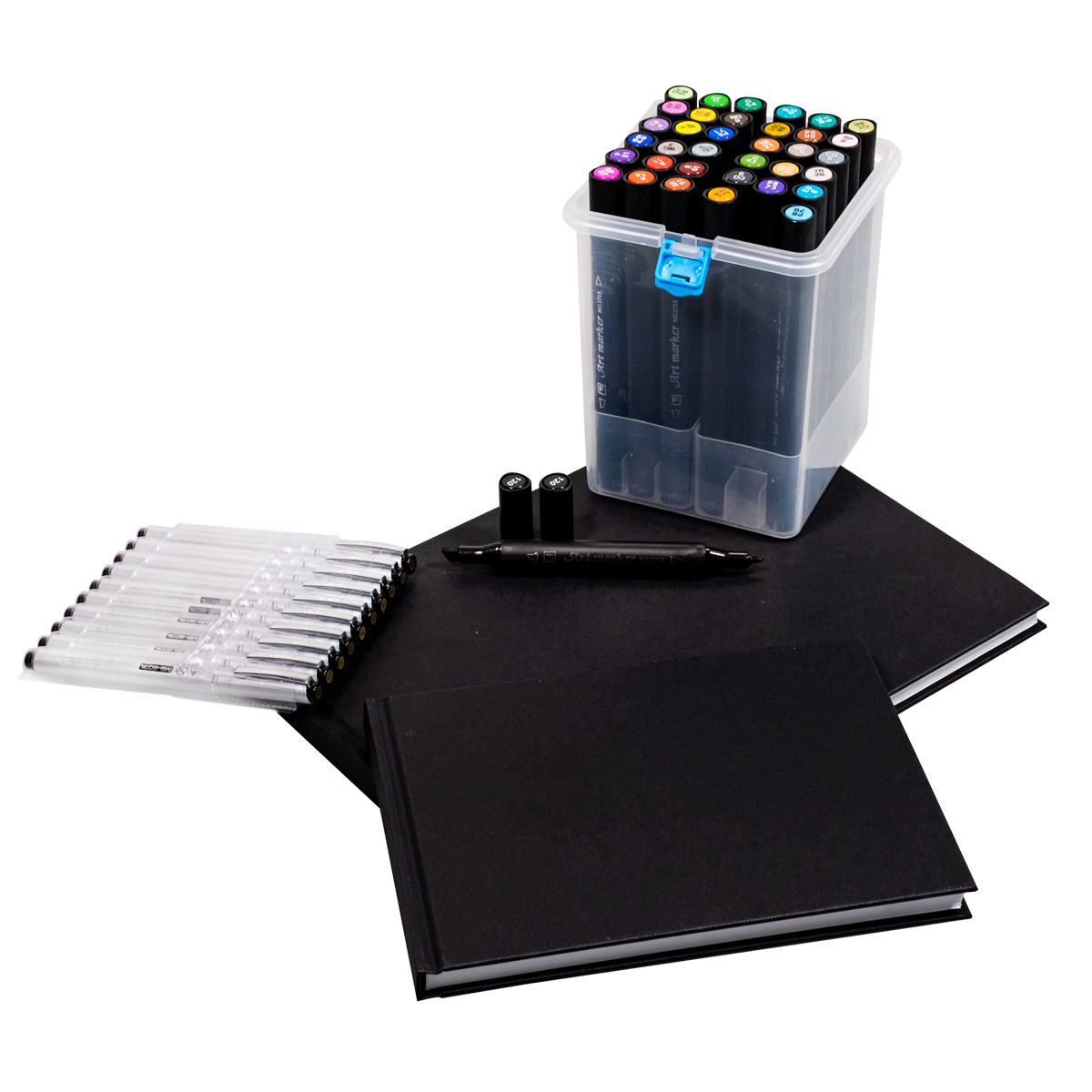 We Love Markers "Art Twin Marker 36er Set inkl. 2 Blackbooks & Fineliner"