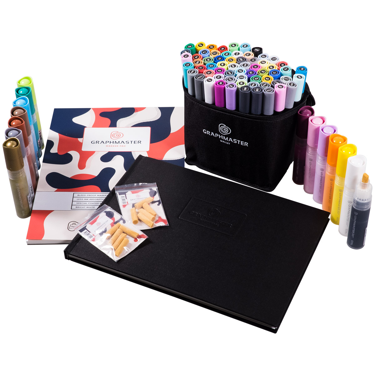 Graphmaster "Acrylic Paint" Marker 14er Set (Strong) inkl. Marker Pad & 63er Set