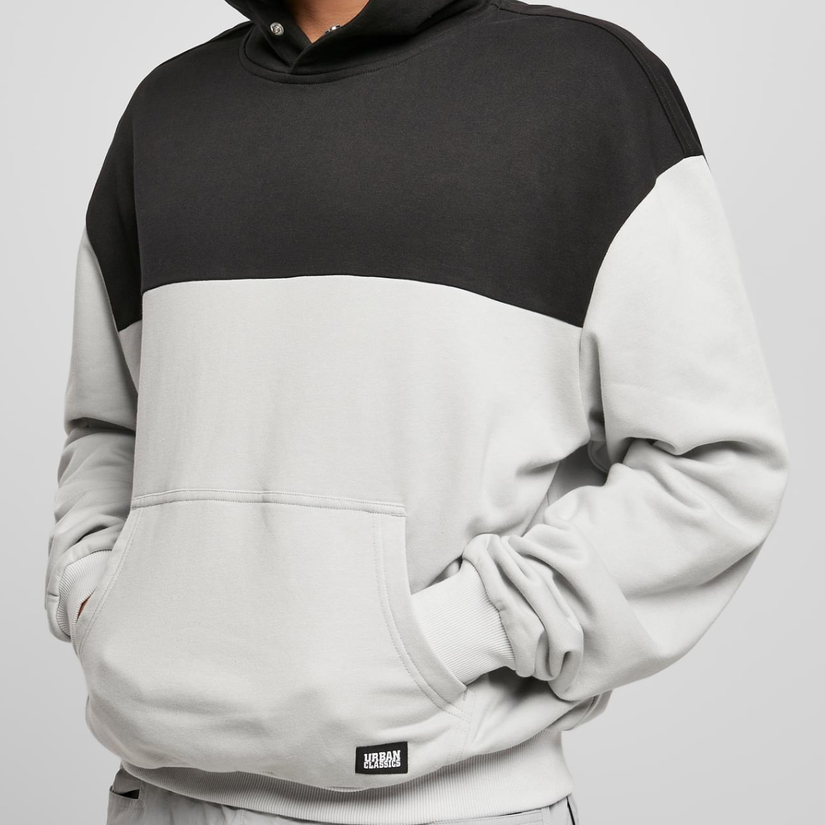 Urban Classics "Upper Block Hoody" Light Asphalt/Black