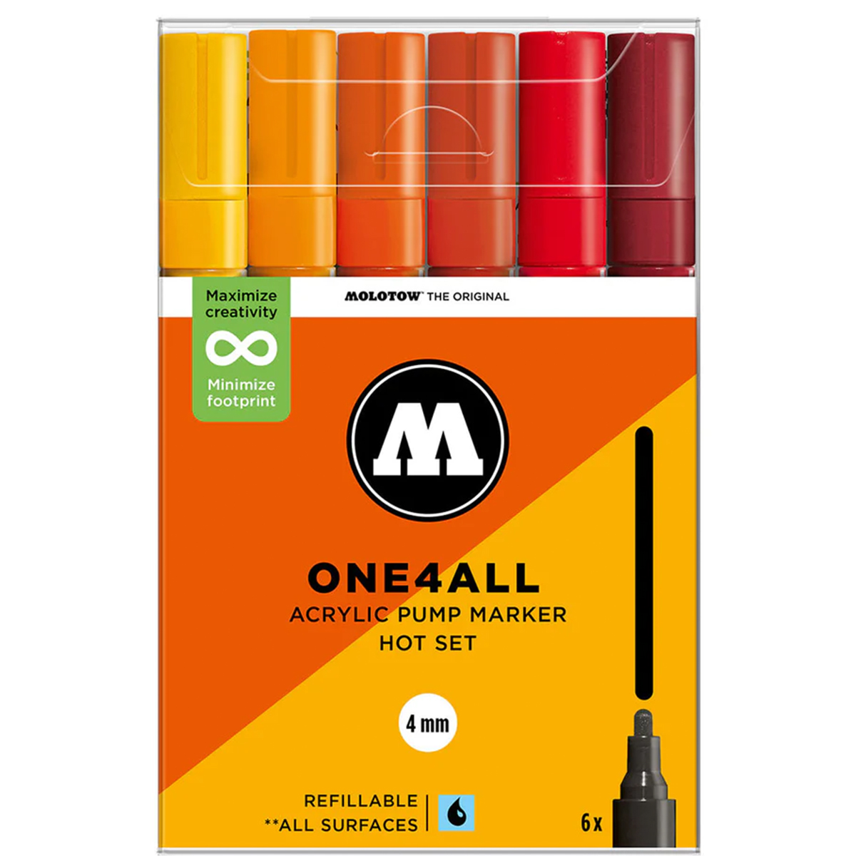 Molotow "227HS" One4all 6er Marker Set (4mm) - Hot
