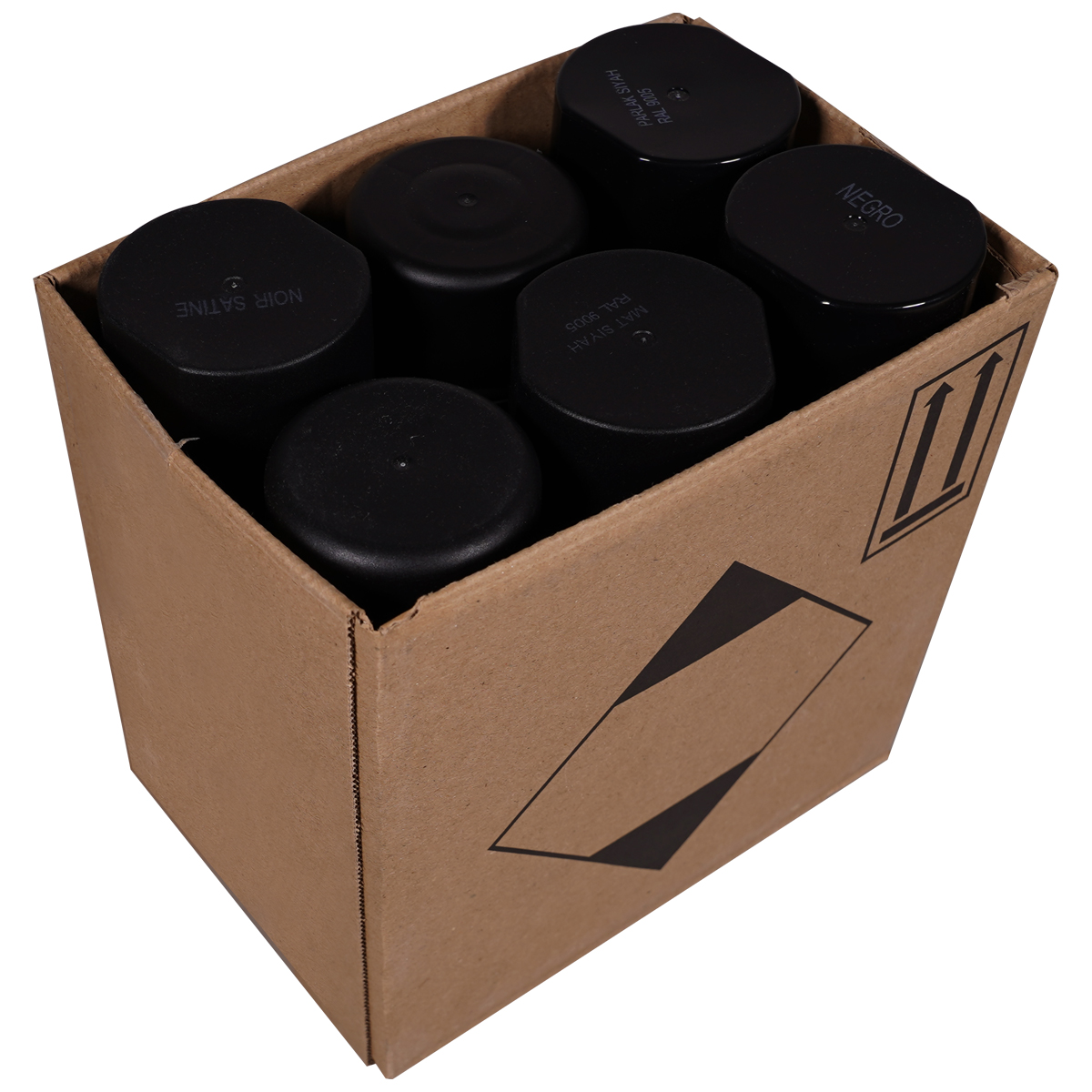 "Trash Can Sixpack" - Black (6x400ml)