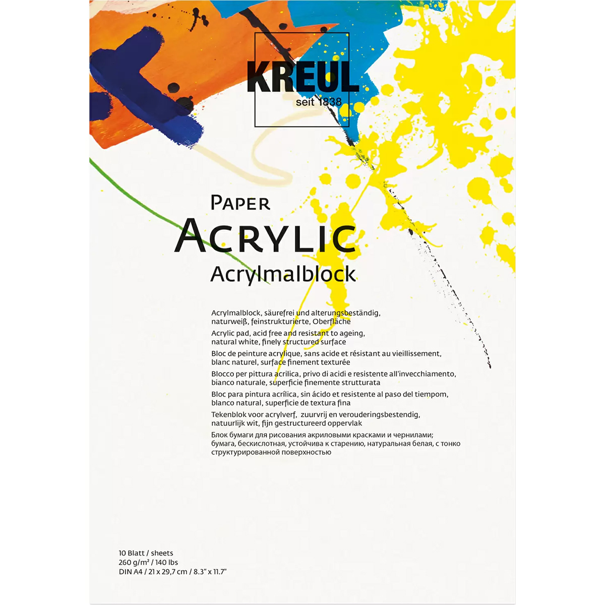Kreul "Paper Acrylic Künstlerblock" Hochformat A4 (10 Seiten) 260g/m²