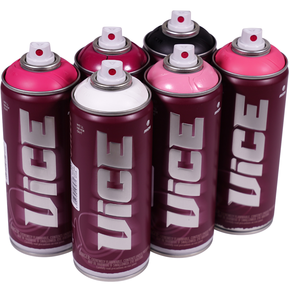 MTN "Vice" Sixpack Black, White & Pink (6x400ml)