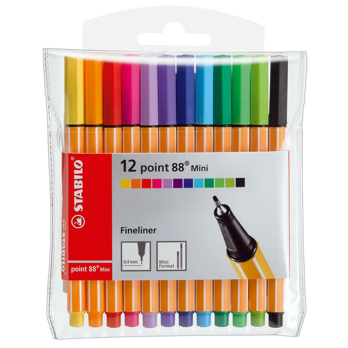 Stabilo "Fineliner Point 88 Mini" (0,4mm) - 12er Etui Basic