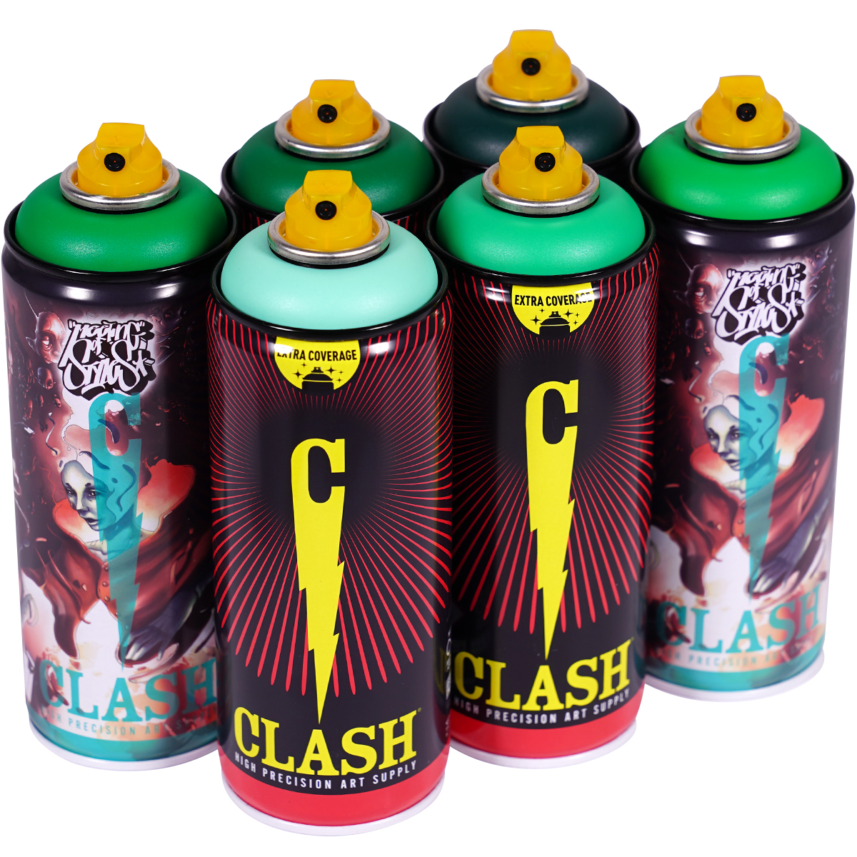Clash "Paint Multi Color Sixpack Chemical Green Tones" (6x400ml)