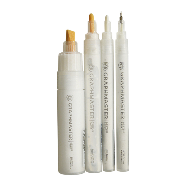 Graphmaster "Acrylic Paint Marker 4er Tryout Set" - White