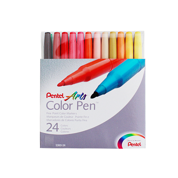 Pentel "S360" Arts Colour Pen (1-2mm) - 24er Set