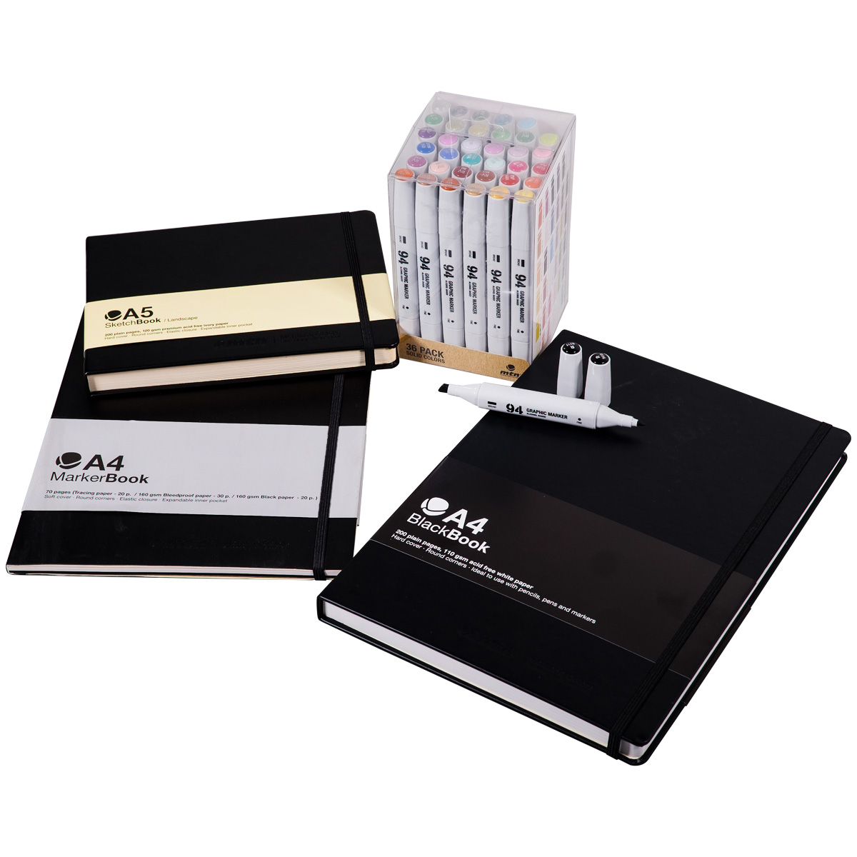 MTN "94 Graphic Marker 36er Set inkl. A4 Blackbook & Marker Pad"