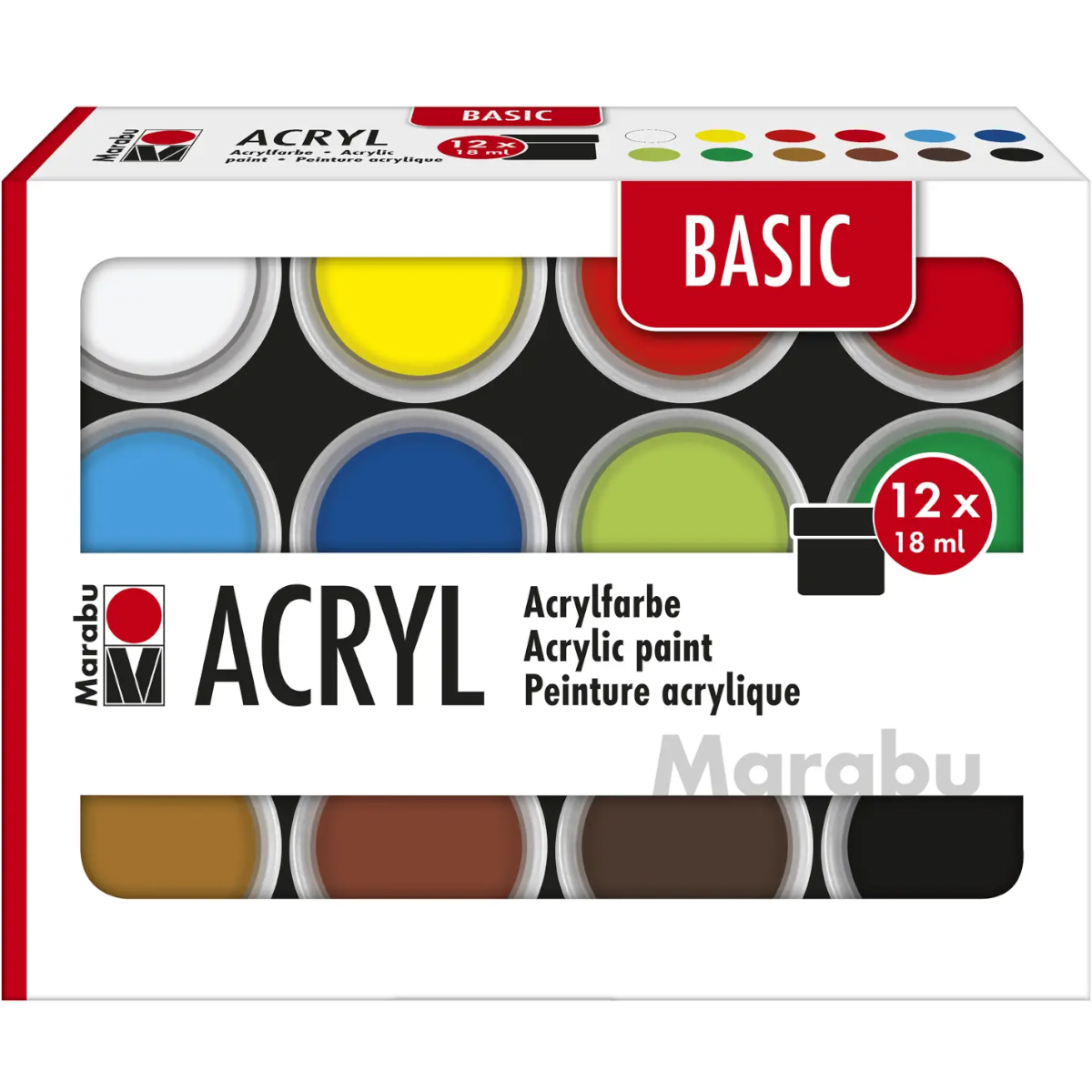 Marabu "Acryl Color Basic 12er Set" Acrylfarbe (18ml)