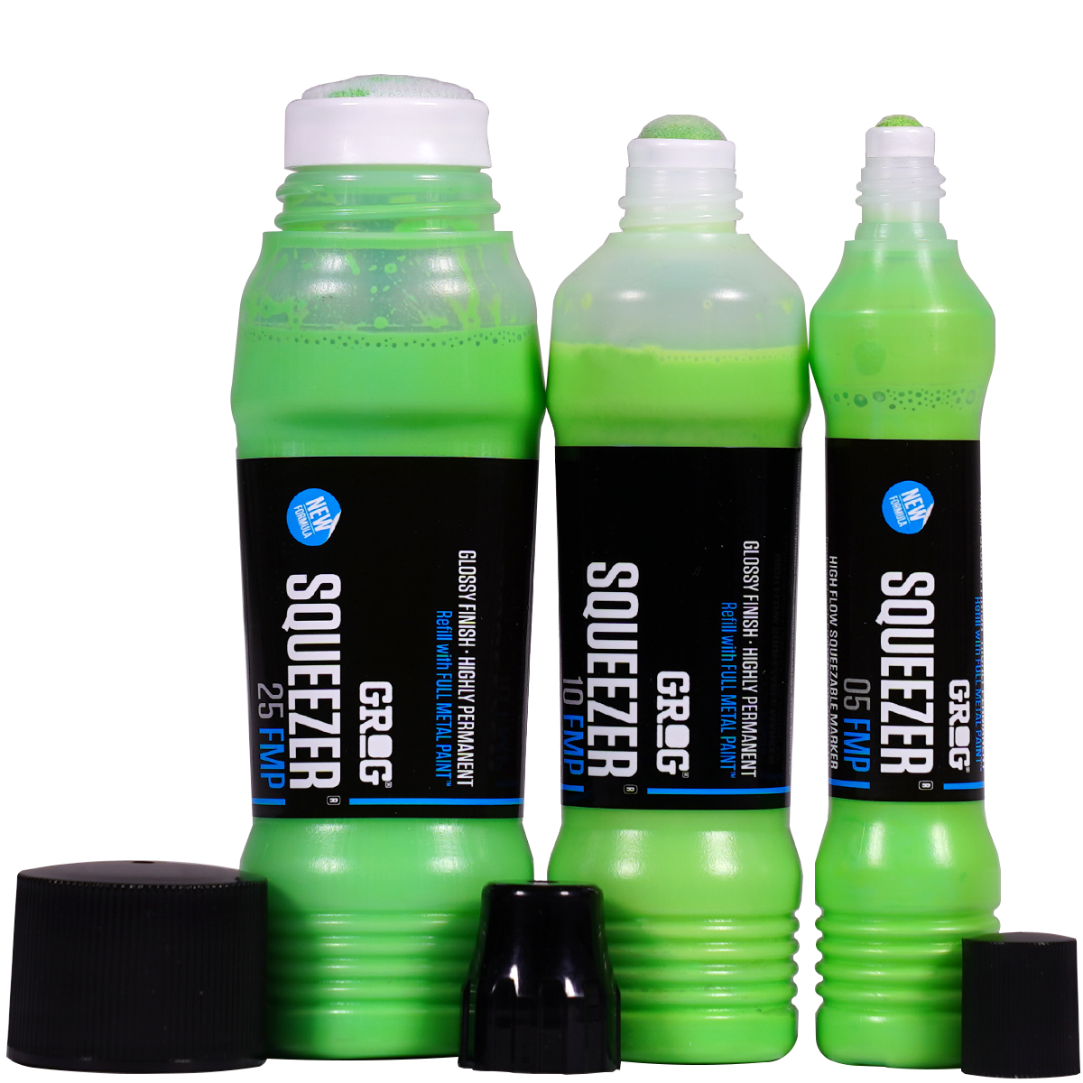Grog "Squeezer FMP Marker 3er Set" (5/10/25mm) - Laser Green