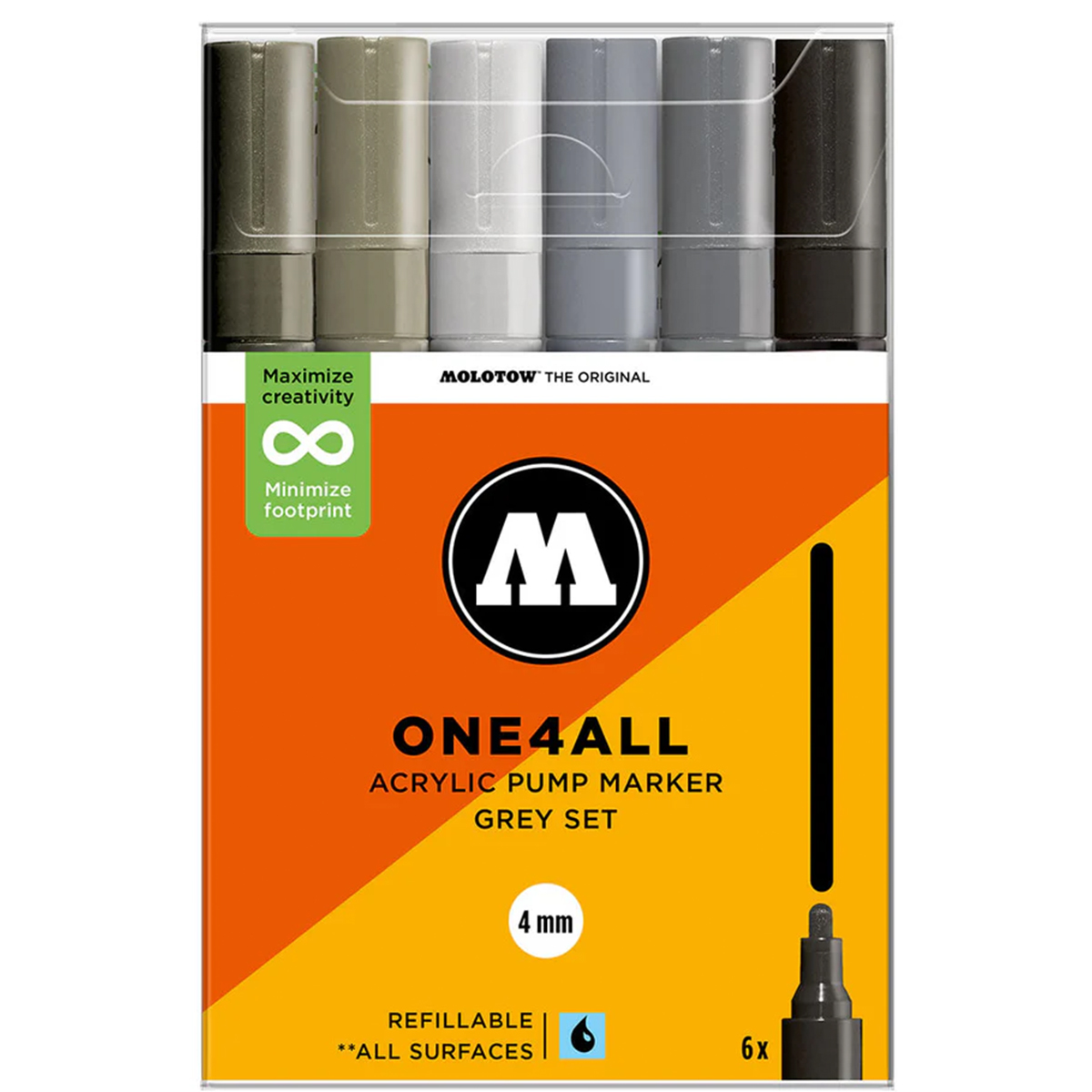 Molotow "227HS" One4all 6er Marker Set (4mm) - Grey