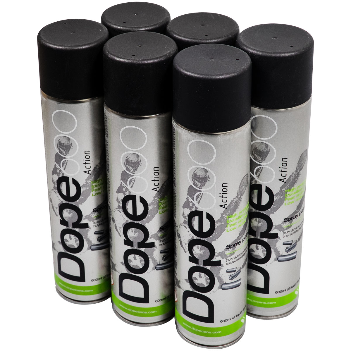 Dope "Action Paint One Color Sixpack - Black" (6x600ml)