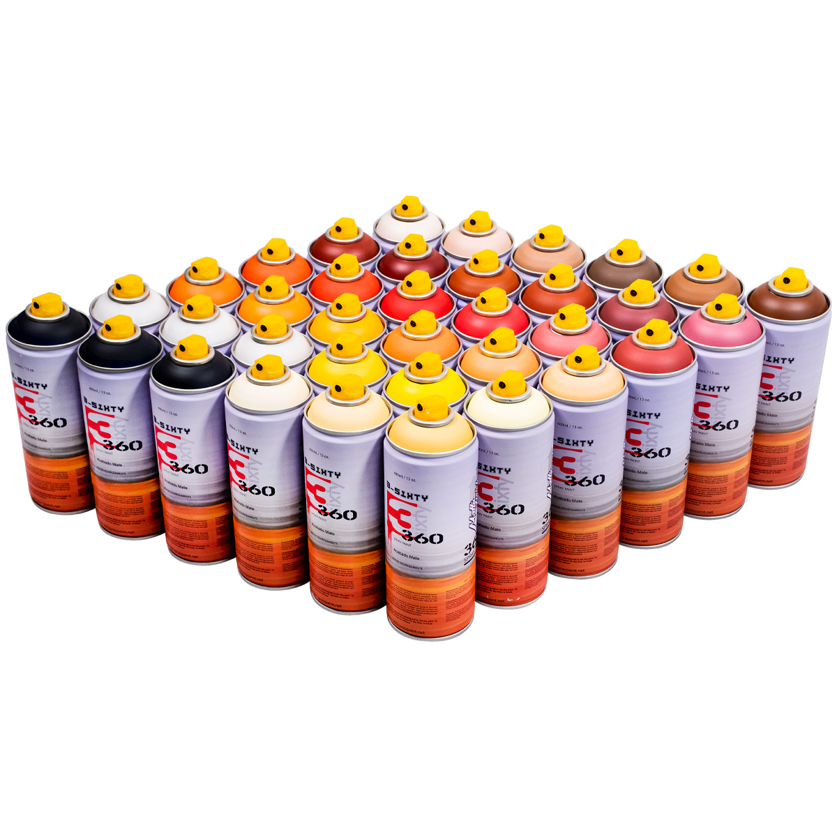 360 Spraypaint "Acabado Mate 36er Paint Box - Magma Tones" (36x400ml)