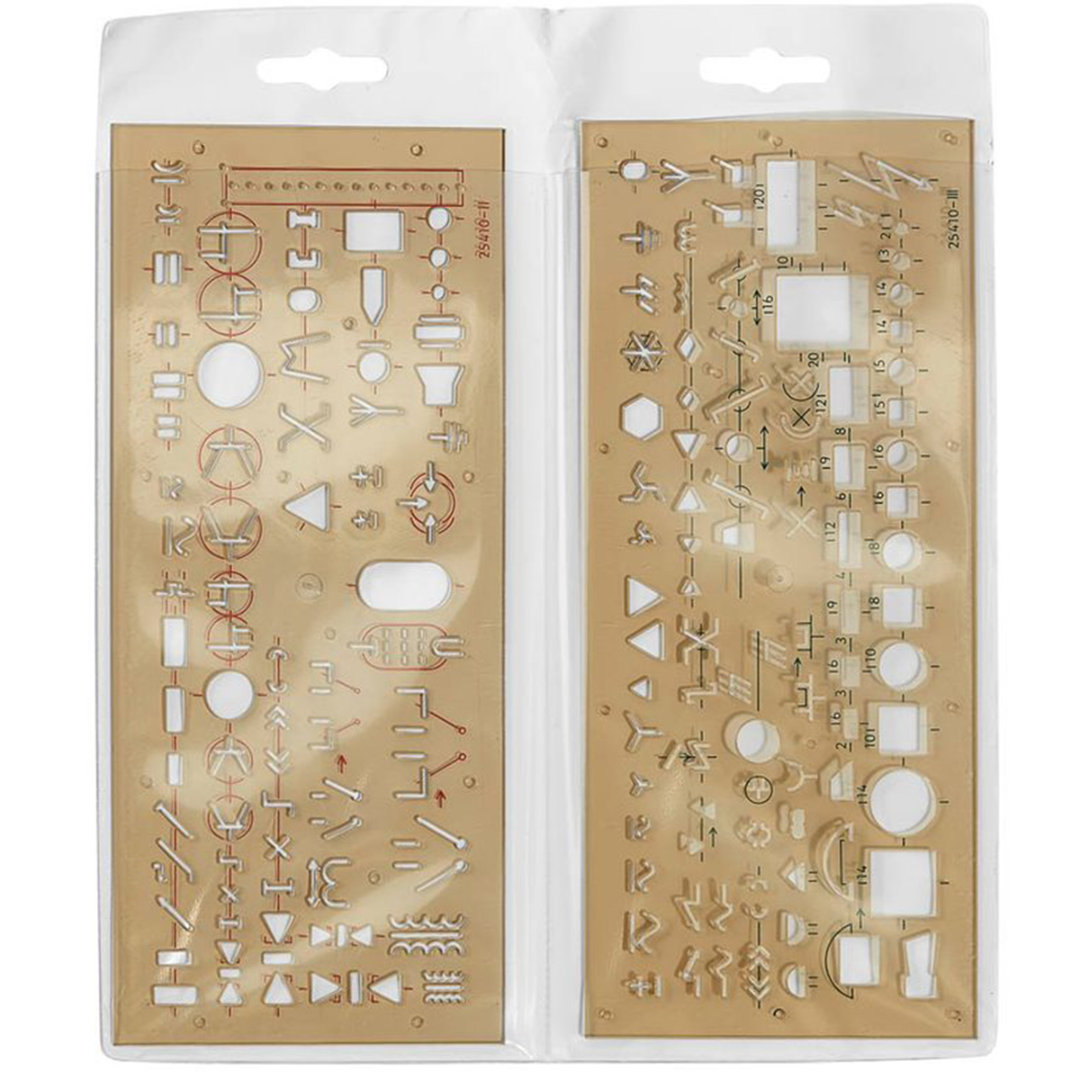 Koh-I-Noor "Zeichenschablonen Elektro" 3er Set Transparent