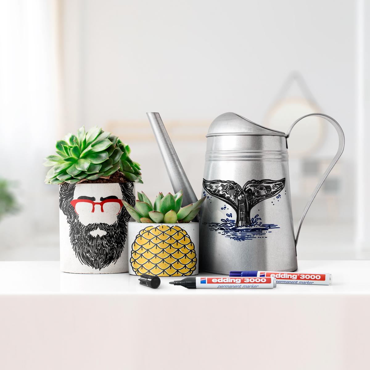 Edding "3000 Permanent Marker" 5er Set Basic Colours - (1,5-3mm)