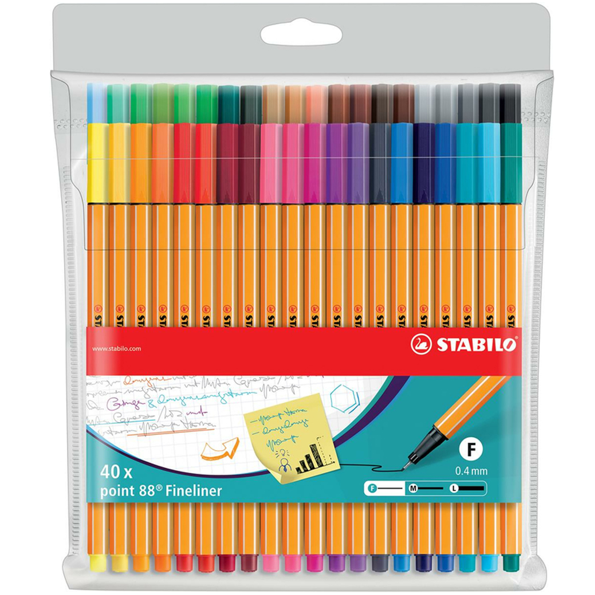 Stabilo "Fineliner Point 88" (0,4mm) - 40er Etui Complete