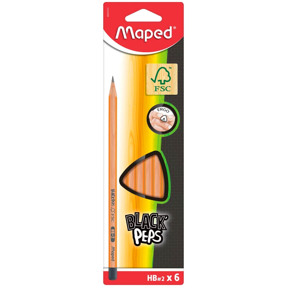 Maped "Black Peps HB" Bleistift (6er Set)