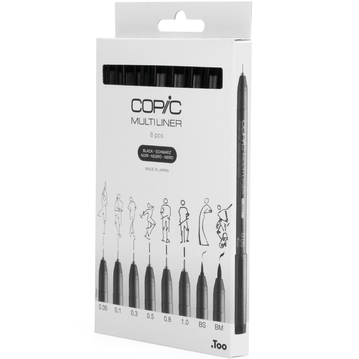 Copic "Multiliner 8er Set" Black (verschiedene Strichstärken)