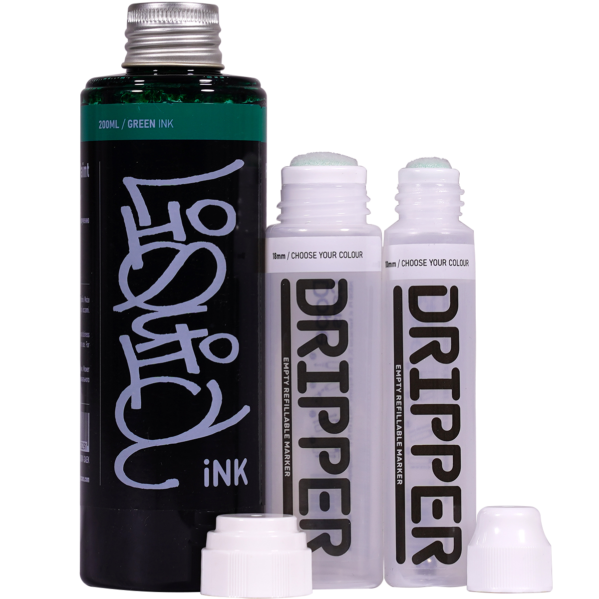 Dope "Liquid Ink + Empty Marker 3er Set" (200ml) Green