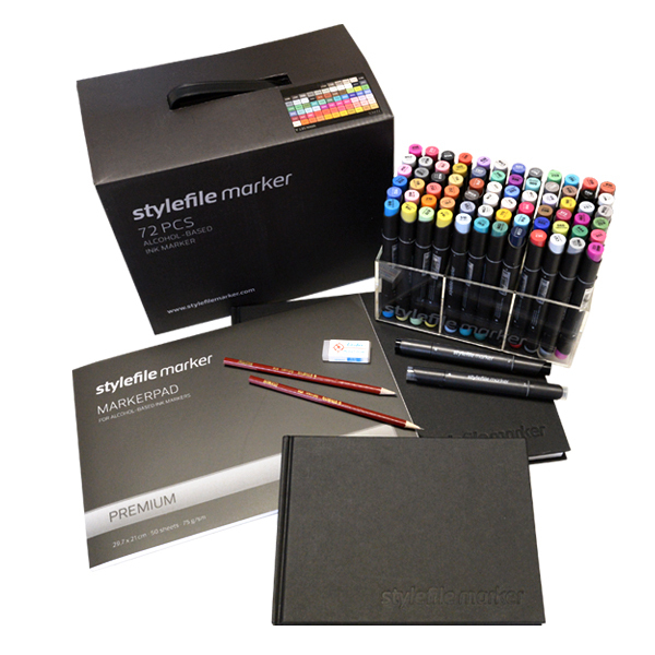 Stylefile Twin Marker "72er Set inkl. 2x Blackbook & Marker Pad"