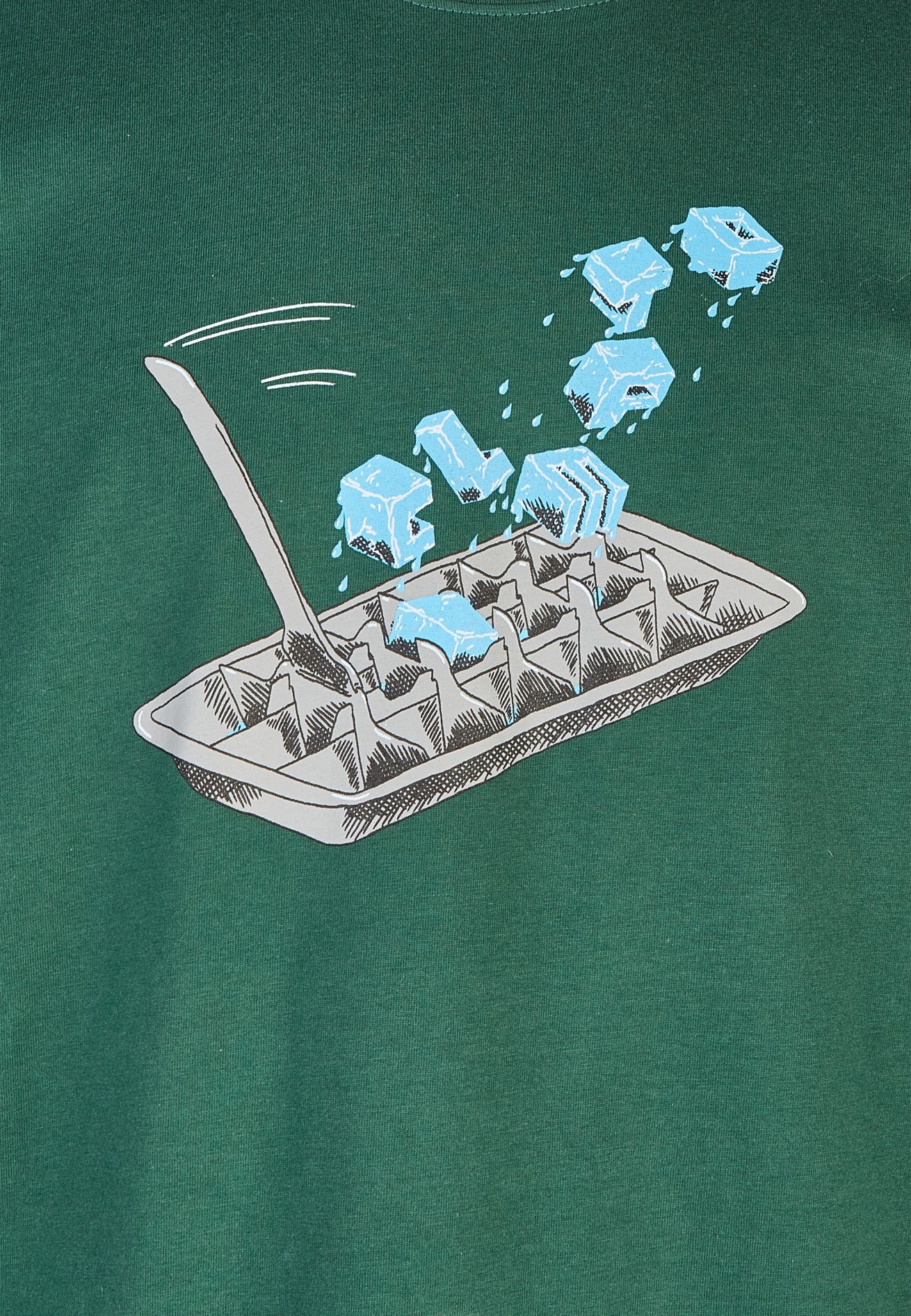 Cleptomanicx Boxy T-Shirt "Cubes" Evergreen